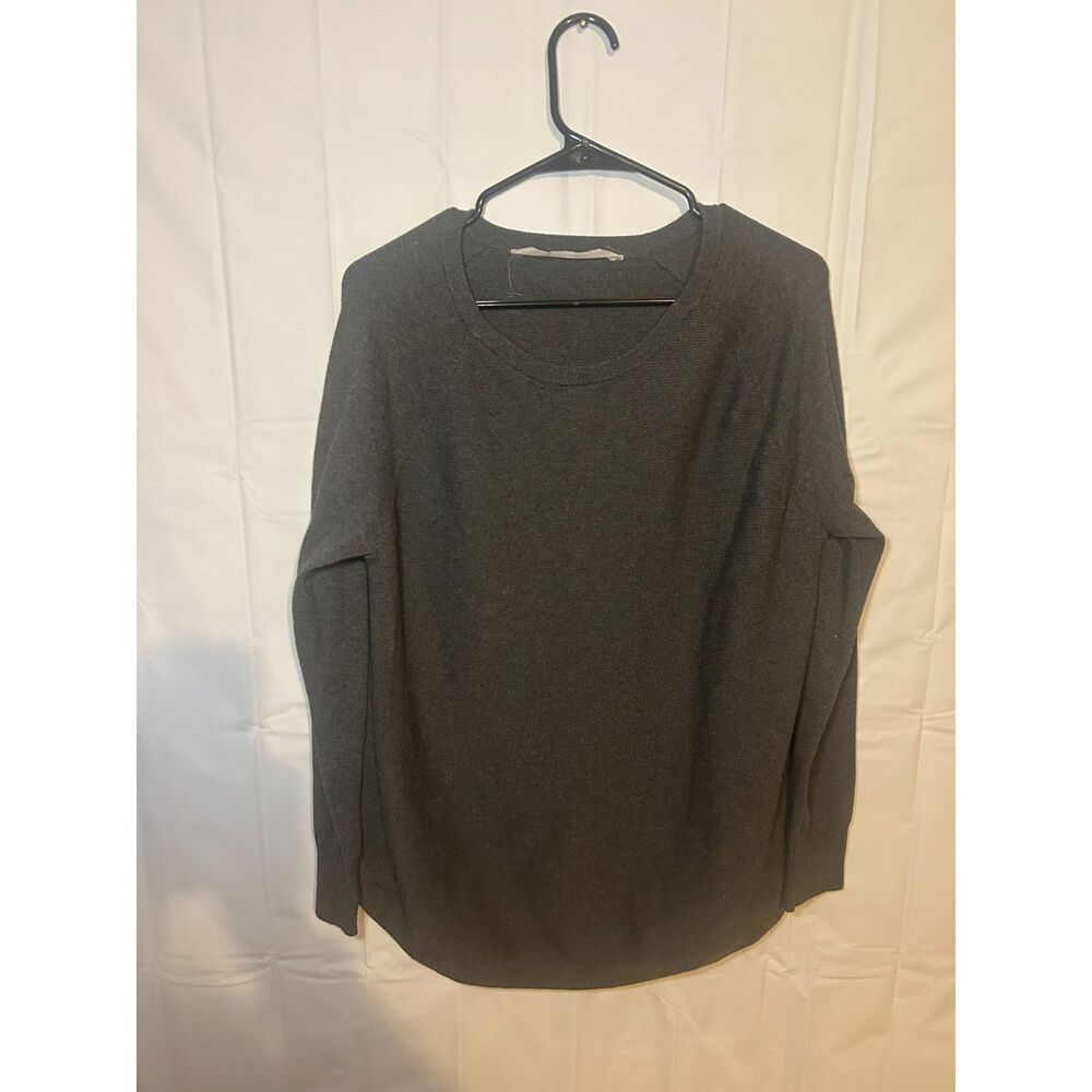 Athleta Heather Charcoal Gray Crewneck Sweater M Soft Knit Pullover